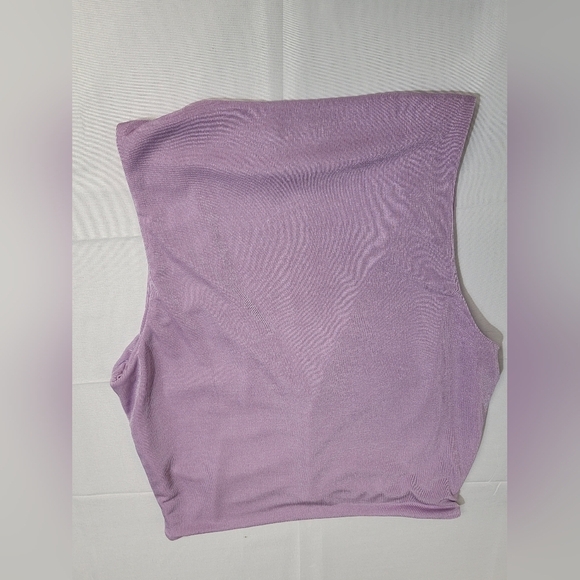 Naked Wardrobe Lavender Ruched Tank Top Size Large - Picture 2 of 8